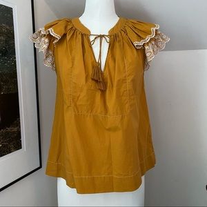 Ulla Johnson, Ruffle sleeve top, Sz 2